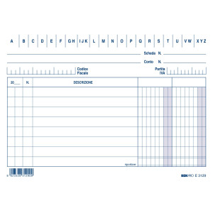 100 SCHEDE 2 COLONNE ORIZZONTALE 10.5X15CM E3129BL EDIPRO COD. E3129BL