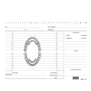 100 SCHEDE PER DENTISTI 17X24CM VERDE E3529 EDIPRO COD. E3529