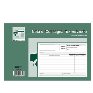 BLOCCO NOTA CONSEGNA TENT.VENDITA 15X23 50FG AUTORIC. E5217A EDIPRO COD. E5217A