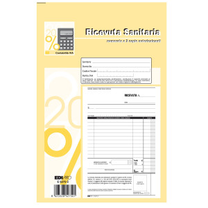 BLOCCO RICEVUTE SANITARIE NUMERATE 50/50 FOGLI AUTORIC. 23X15 E5275C COD. E5275C