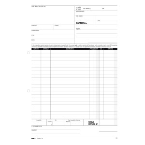 BLOCCO FATTURE 1 ALIQUOTA IVA 33/33/33 FOGLI AUTORIC. 29,7X21 E5284A COD. E5284A