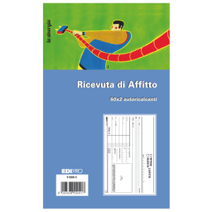 BLOCCO RICEVUTE D'AFFITTO 50/50 FOGLI AUTORIC. 9,9X17 E5504C COD. E5504C