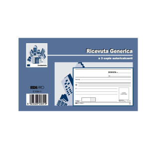 BLOCCO RICEVUTE GENERICHE 33FOGLI 3 COPIE AUTORIC. 9,9X17 E5564CT COD. E5564CT