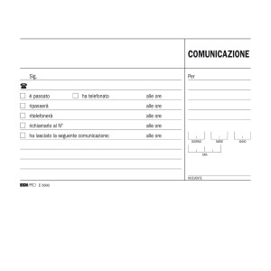 BLOCCO COMUNICAZIONI TELEFONICHE 100FG USO MANO 9,9X17 E5693 COD. E5693