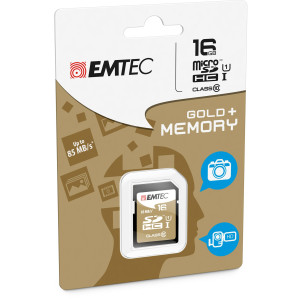 SDHC EMTEC 16GB CLASS 10 GOLD + COD. ECMSD16GHC10GP
