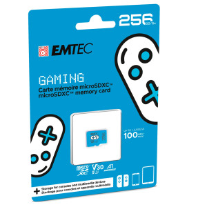 EMTEC MSD 256GB UHS-I U3 V30 A1 GAMING BLU COD. ECMSDM256GXCU3
