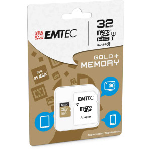 MICRO SDHC EMTEC 32GB GOLD + CON ADATTATORE COD. ECMSDM32GHC10GP
