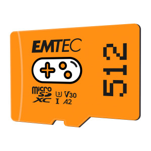 EMTEC MSD 512GB UHS I U3 V30 A2 GAMING ARANCIONE COD. ECMSDM512GXCU3G