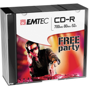 CD-R EMTEC 80MIN/700MB 52X SLIM CASE (KIT 10PZ) COD. ECOC801052SL
