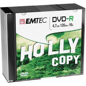DVD-R EMTEC 4,7GB 16X SLIM CASE (KIT 10PZ) COD. ECOVR471016SL