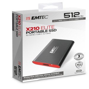 EMTEC X210 EXTERNAL 512G CON COVER PROTETTIVA IN SILICONE COD. ECSSD512GX210