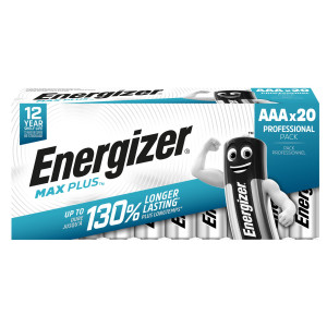 BLISTER DA 20 PILE ALCALINE MAX PLUS MINISTILO AAA E92 DP20 60/120-ENERGIZER COD. E301322900