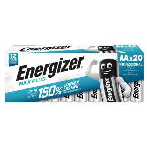 BLISTER DA 20 PILE ALCALINE MAX PLUS STILO AA E91 DP20 60/120-ENERGIZER COD. E301323500