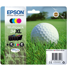 CONF. 4 CARTUCCE INK MULTIPACK 1 PER COLORE 34XL PALLINA DA GOLF COD. C13T34764010