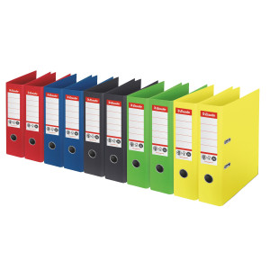 REGISTRATORE A LEVA DORSO 75MM COLORI ASSORTITI CO2 NEUTRAL ESSELTE COD. 627571 CONFEZIONE DA 10