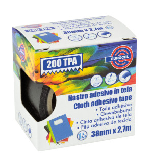 NASTRO ADESIVO TELATO TPA NERO 200 38MMX2,7MT EUROCEL COD. 016714314