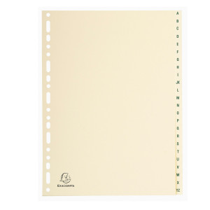 SEPARATORI IN CARTONCINO 24 TASTI A-Z TIPO PELLE COLOR AVORIO 155G A4 EXACOMPTA COD. 1124E