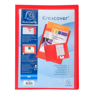 CARTELLA DI PRESENTAZIONE IN PP 2 ALETTE ROSSO KREACOVER A4 EXACOMPTA COD. 43503E