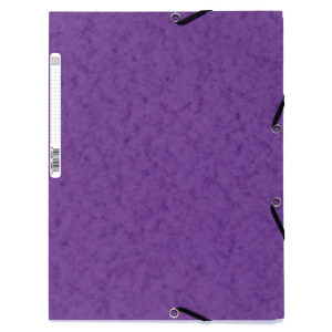 CARTELLA CON ELASTICO 24X32CM VIOLA CARTONCINO LUSTRE' 425GR COD. 55508E CONFEZIONE DA 25