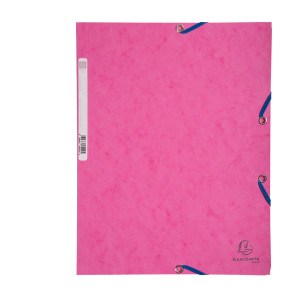 CARTELLA CON ELASTICO 24X32CM ROSA CARTONCINO LUSTRE' 425GR COD. 55520E CONFEZIONE DA 25