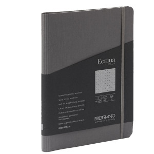 TACCUINO C/ELAST. ECOQUA PLUS SPIRAL. A5 70FG. PUNTINATO ANTRACITE FABRIANO COD. 19032101