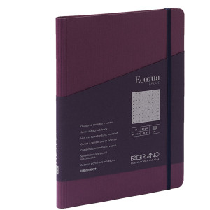 TACCUINO C/ELAST. ECOQUA PLUS SPIRAL. A5 70FG. PUNTINATO VINO FABRIANO COD. 19032112