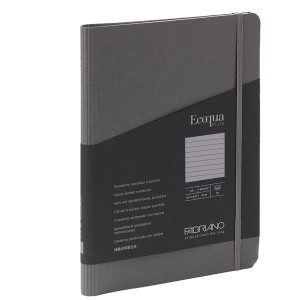 TACCUINO C/ELAST. ECOQUA PLUS SPIRAL. A5 70FG. RIGHE ANTRACITE FABRIANO COD. 19042101
