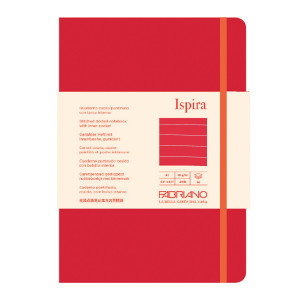 TACCUINO C/ELAST. ISPIRA COP. FLESS. F.TO A5 96FG. A RIGHE ROSSO FABRIANO COD. 19614802