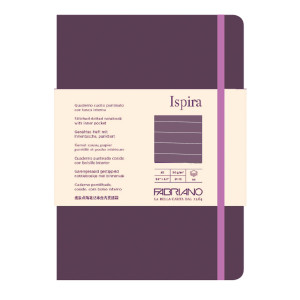 TACCUINO C/ELAST. ISPIRA COP. FLESS. F.TO A5 96FG. A RIGHE VIOLA FABRIANO COD. 19614803