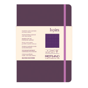 TACCUINO C/ELAST. ISPIRA COP. FLESS. F.TO A5 96FG. PUNTINATO VIOLA FABRIANO COD. 19614809