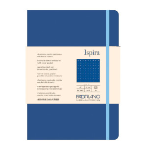 TACCUINO C/ELAST. ISPIRA COP. FLESS. F.TO A5 96FG. PUNTINATO BLU ROYAL FABRIANO COD. 19614812