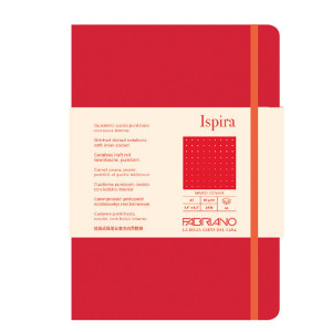 TACCUINO C/ELAST. ISPIRA COP. RIGIDA F.TO A5 96FG. PUNTINATO ROSSO FABRIANO COD. 19714808