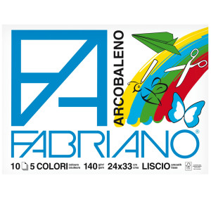 ALBUM ARCOBALENO (24X33CM) FG 10 140GR 5 COLORI FABRIANO COD. 44312433 CONFEZIONE DA 10