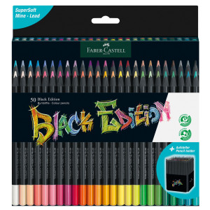 ASTUCCIO 50 MATITE COLORATE TRIANGOLARE BLACK EDITION FABER-CASTELL COD. 116450