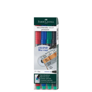 BUSTA 4 COLORI PENNARELLO MULTIMARK 0,6MM FINE FABER-CASTELL COD. 151304