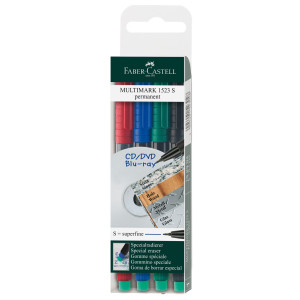 BUSTA 4 COLORI PENNARELLO MULTIMARK 0,4MM SUPERFINE FABER-CASTELL COD. 152304