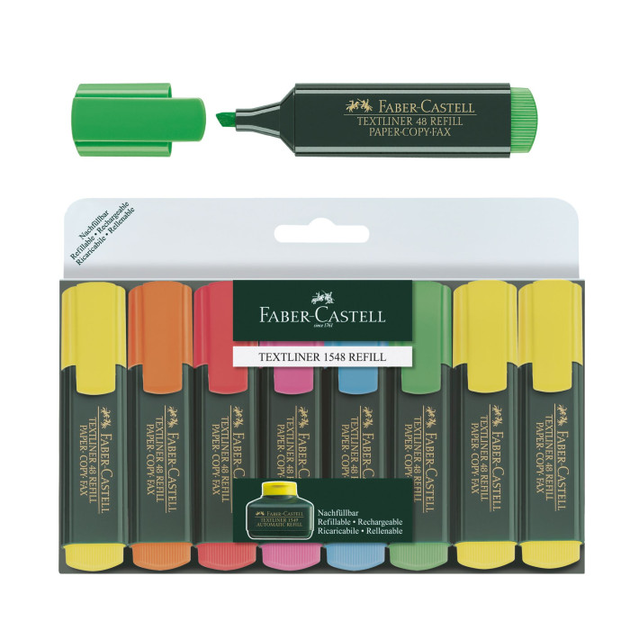 BUSTA 8 EVIDENZIATORI TEXTLINER 1548 FABER CASTELL COD. 154862