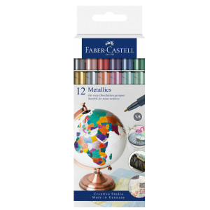 ASTUCCIO 12 MARCATORI METALLICS COLORI ASSORITI FABER-CASTELL COD. 160713