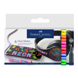 ASTUCCIO 6 MARCATORI PUNTA 1,5MM NEON FABER-CASTELL COD. 160806
