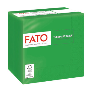 100 TOVAGLIOLI CARTA 24X24CM 2 VELI VERDE SMERALDO FATO COD. 82223003