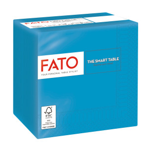 100 TOVAGLIOLI CARTA 24X24CM 2 VELI TURCHESE FATO COD. 82232003