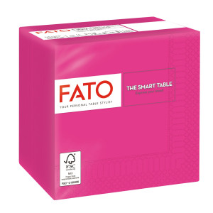 100 TOVAGLIOLI CARTA 24X24CM 2 VELI FUCSIA FATO COD. 82545003