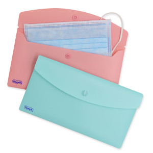 CONF 5 BUSTE C/BOTTONE COL. ASS PASTEL IN PP 9,9X21CM COLORI ASS. FAVORIT COD. 400151719
