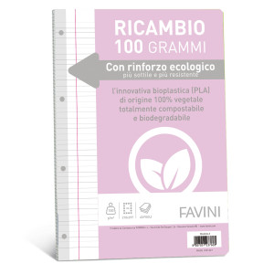 RICAMBI C/RINFORZO ECOLOGICO F.TO A4 100GR 40FG RIGO DI 1A FAVINI COD. A471404