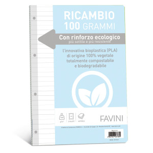 RICAMBI C/RINFORZO ECOLOGICO F.TO A4 100GR 40FG 1 RIGO FAVINI COD. A477404