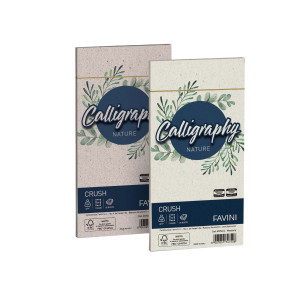 25 BUSTE CALLIGRAPHY NATURE CRUSH 90GR 110X220MM ALGA FAVINI COD. A57Q204