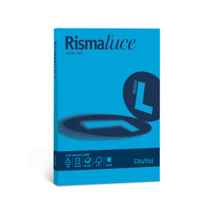 CARTA RISMALUCE SMALL A4 200GR 50FG AZZURRO 55 FAVINI COD. A69G544