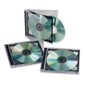 SCATOLA 5 CUSTODIE CD/DVD DOPPIO BASE NERA FELLOWES COD. 98307