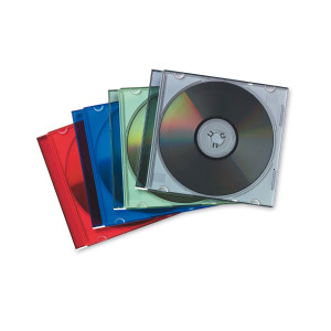 SCATOLA 25 CUSTODIE CD SLIM COLORI ASS.TRASPARENTI FELLOWES COD. 98317