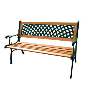 PANCA DA GIARDINO ROMBO L125CM IN GHISA E LEGNO COD. P1283001